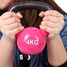 Pink Body Solid Cast Iron Strength Training Kettlebell để tập gym tại nhà 7
