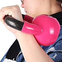 Pink Body Solid Cast Iron Strength Training Kettlebell để tập gym tại nhà 8