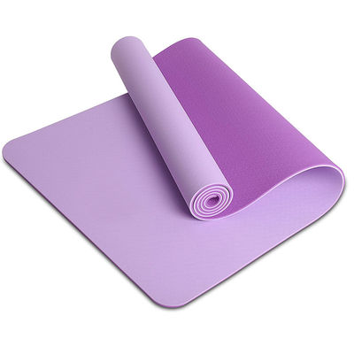 Màu tím nhạt tùy chỉnh không trượt Pilates thân thiện với môi trường TPE Yoga Thảm có thể gập lại với túi du lịch