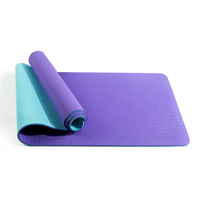 Màu tím nhạt tùy chỉnh không trượt Pilates thân thiện với môi trường TPE Yoga Thảm có thể gập lại với túi du lịch