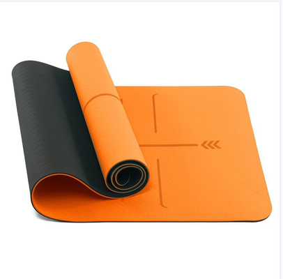 Logo tùy chỉnh thể dục 6mm TPE Yoga Mat hai mặt với dòng vị trí tùy chỉnh